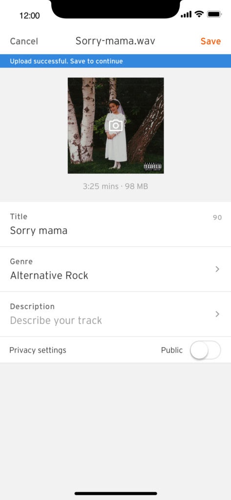 Save uploaded track