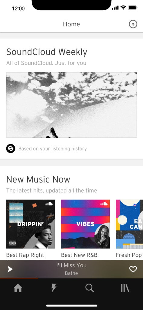 Upload from home screen